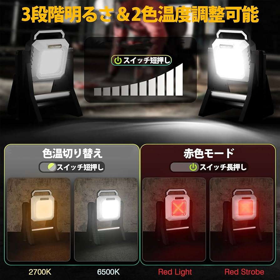 Amazon.co.jp: 【業界最強投光器】LED投光器 作業灯 充電式 集魚